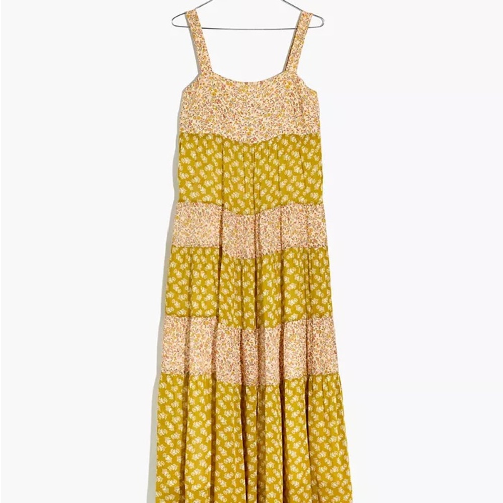 Madewell Print-Mix Tiered Midi Dress in Jaipur Floral